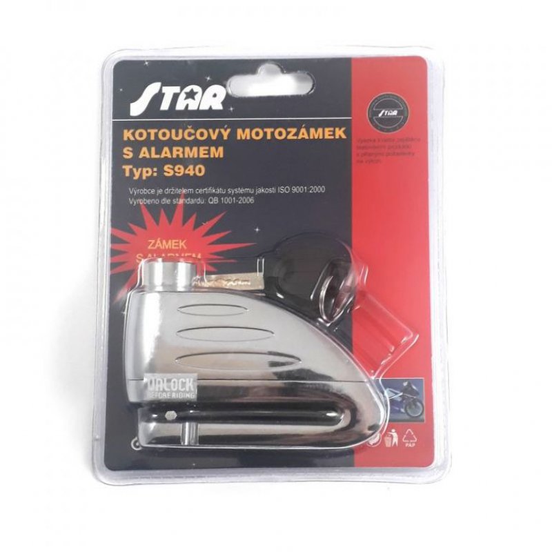 Kotoučový motozámek s alarmem STAR S940