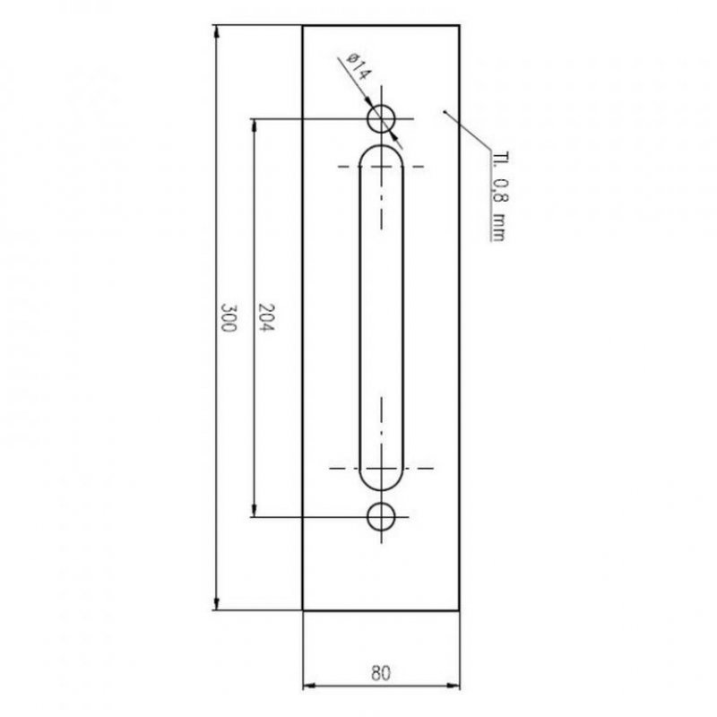 Ochranný plech pod bezpečnostní kování - 80 mm