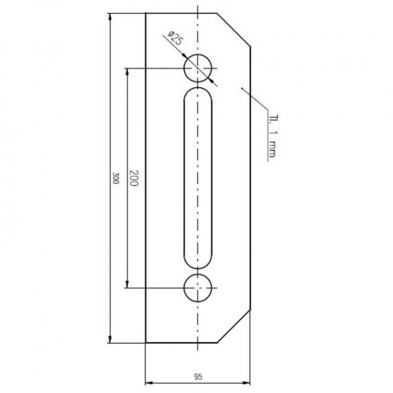 Ochranný plech pod bezpečnostní kování - 95 mm