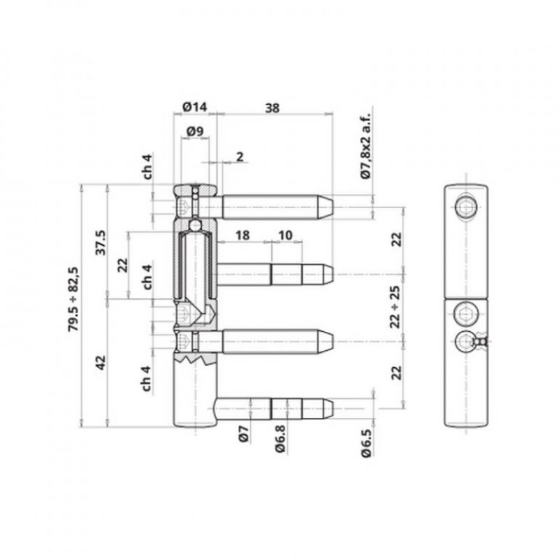 Dveřní závěs OTLAV 495/14 EXACTA - rozměry