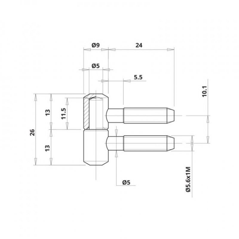 Nábytkový závěs OTLAV 530 - rozměry