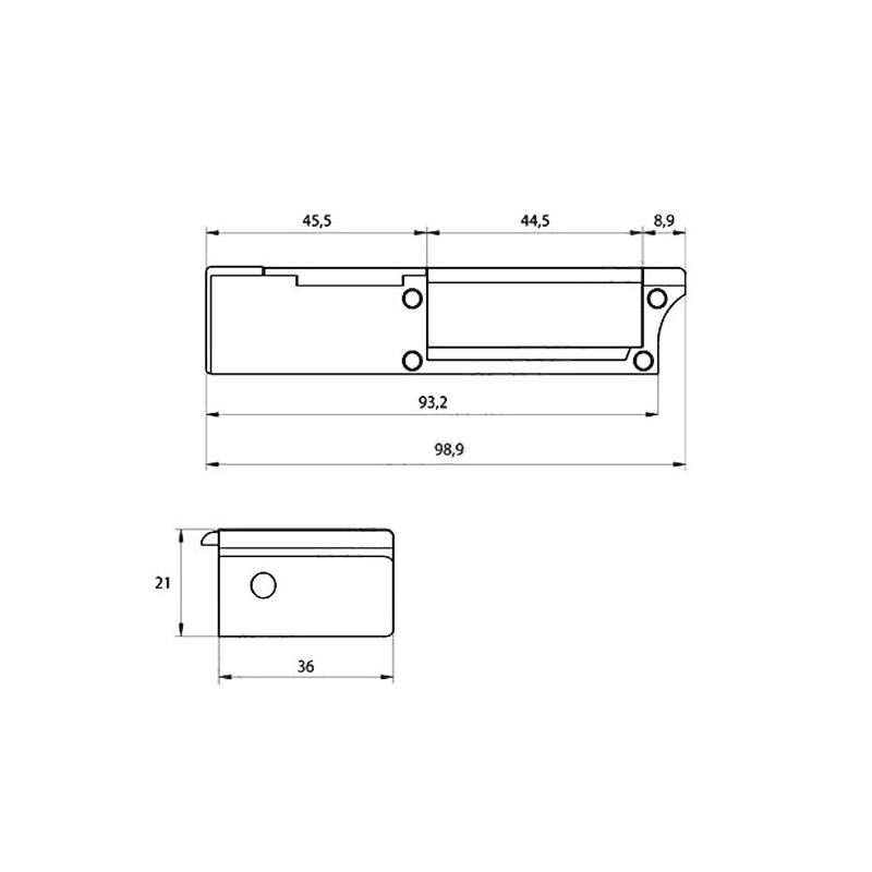 Voděodolný otvírač O&C 7LAL40 8 - 14 V levý, přidržení v otevřeném stavu - nákres