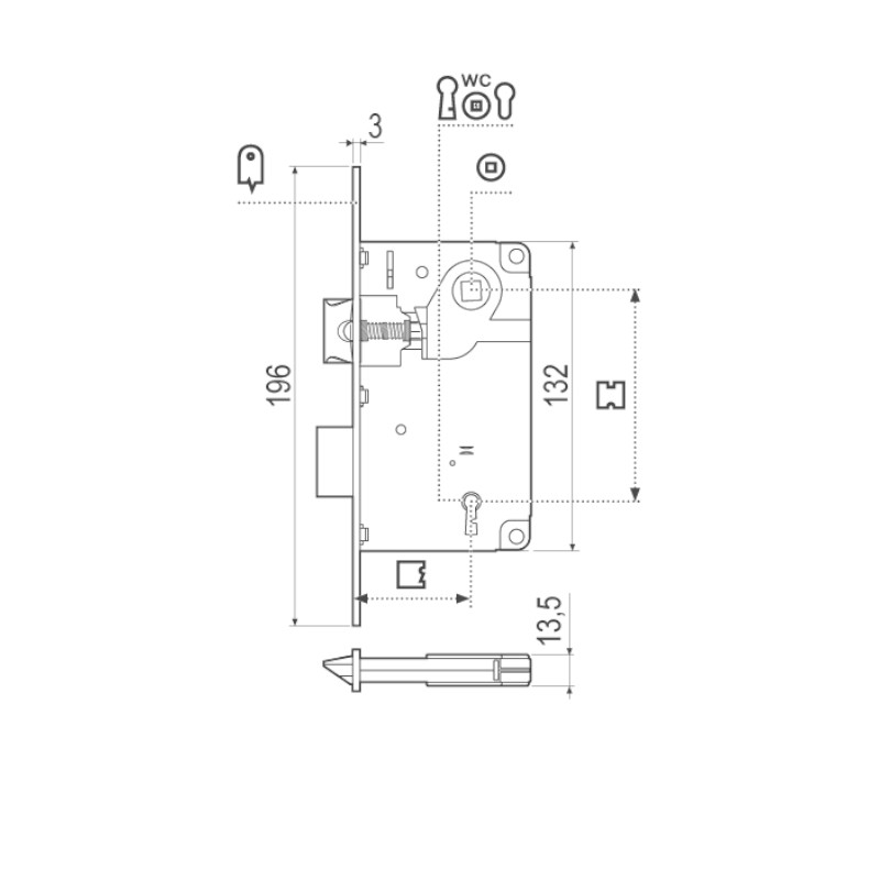 Zámek AGB Centro - rozměry