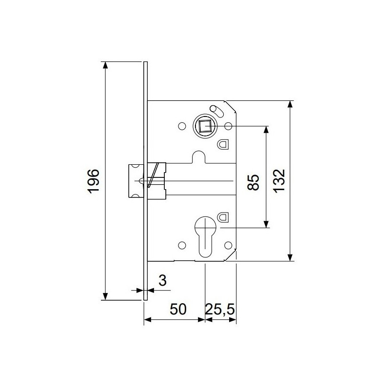 Zámek AGB Mediana Evolution - rozměry