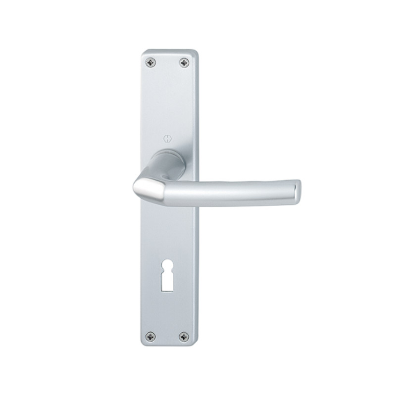 Interiérové kování Birmingham - na klíč (BB), klika-klika, elox hliník stříbrný (F1)