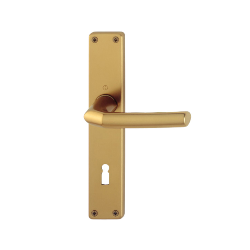 Interiérové kování Birmingham - na klíč (BB), klika-klika, elox hliník bronzový (F4)