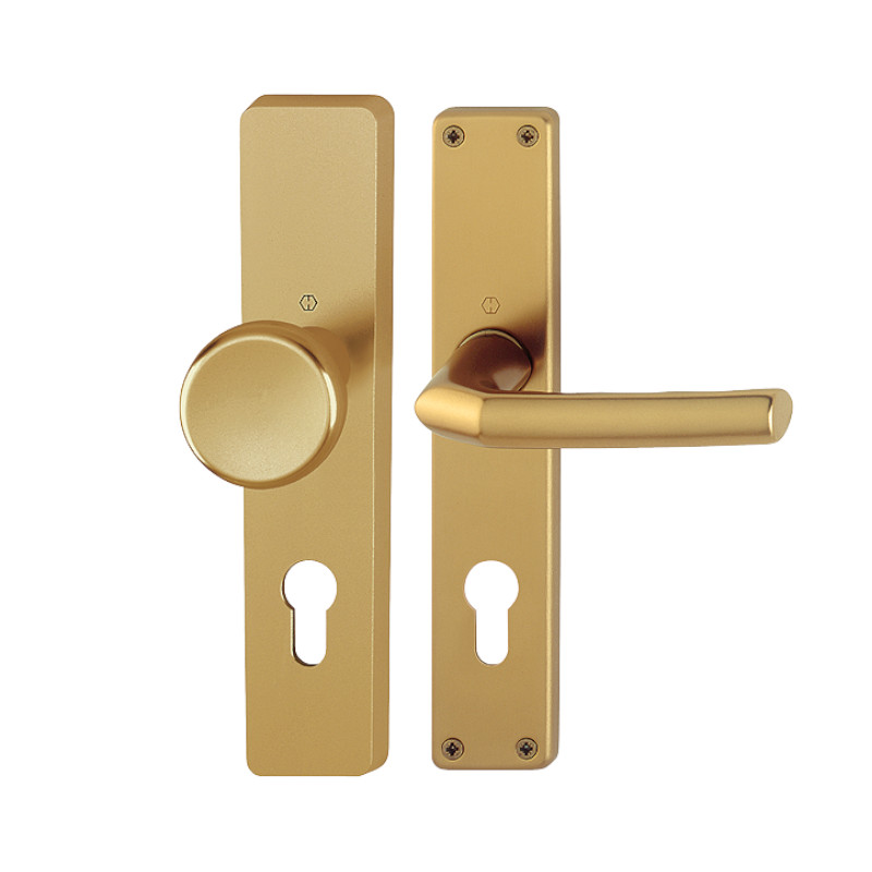 Interiérové kování Birmingham - na vložku (PZ), klika-klika, elox hliník bronzový (F4)