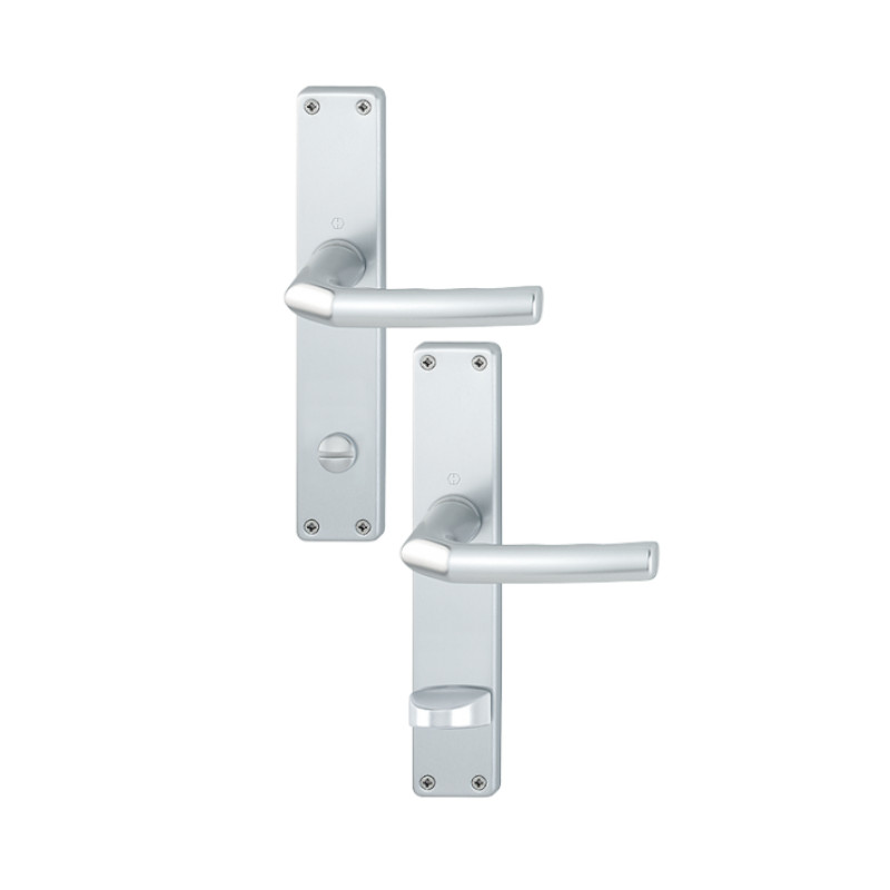 Interiérové kování Birmingham - WC, klika-klika, elox hliník stříbrný (F1)