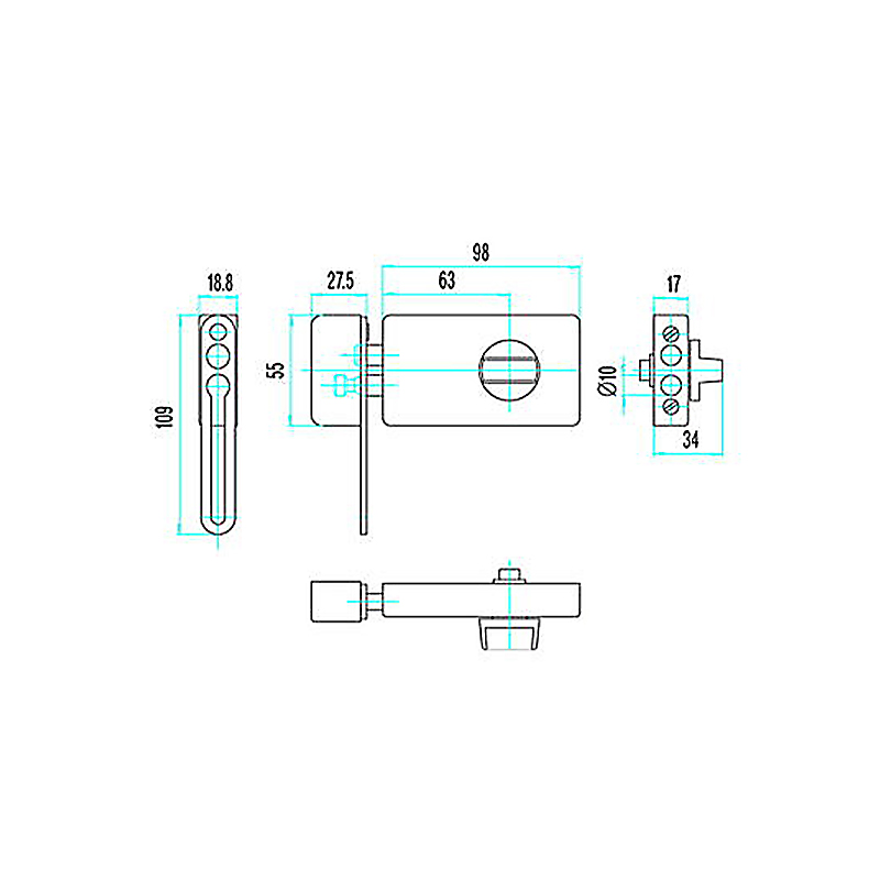 Přídavný zámek 1574 s vložkou- nákres