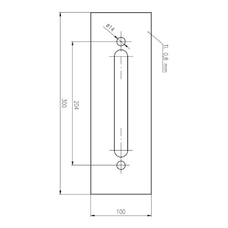 Ochranný plech pod bezpečnostní kování - 100 mm