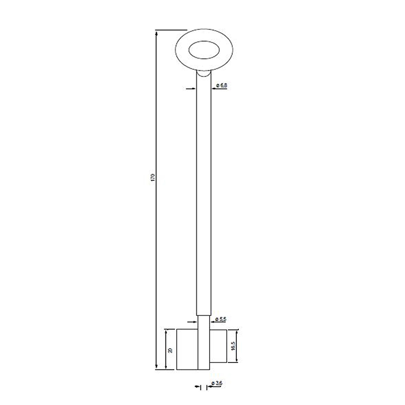 Trezorový klíč STUV vrtaný 170mm