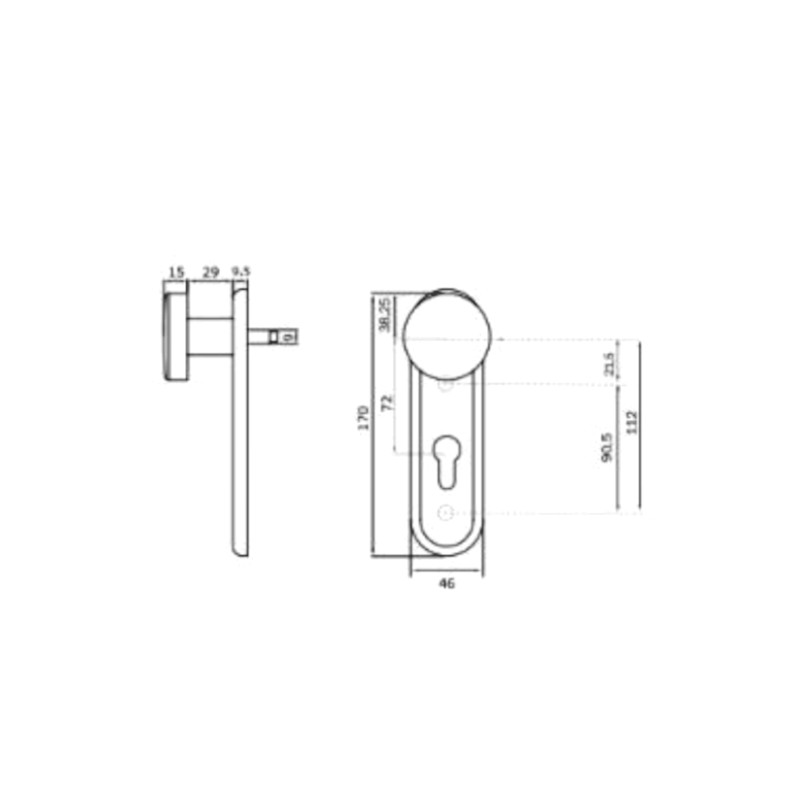 Vnější štít - koule (nákres)